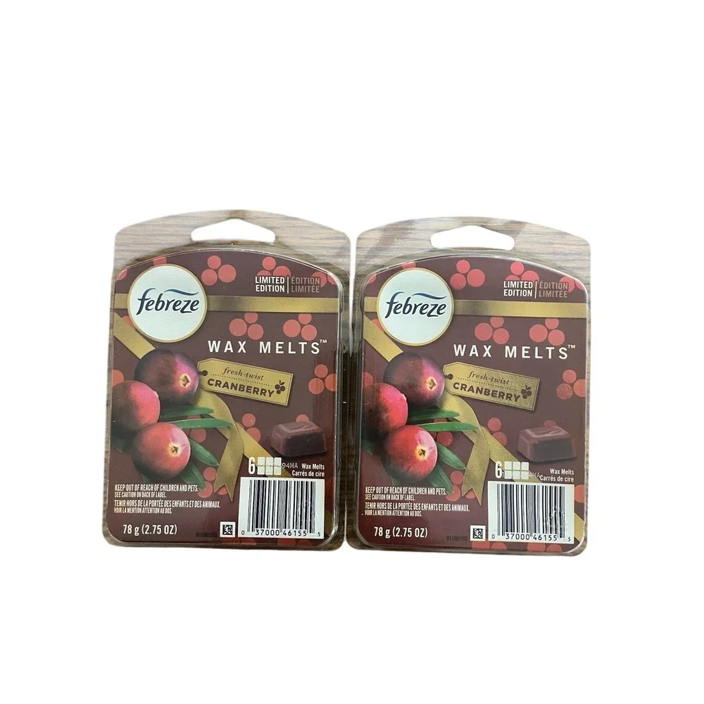 2 Febreze Wax Melts Limited Edition‎ Fresh-Twist Cranberry 6 Melts 2.75 oz Each